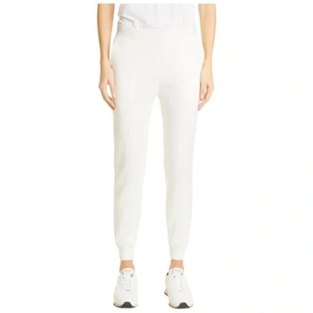 New Rag & Bone City Cozy RB Logo Waistband White Pull-On Jogger Pants NWT Small